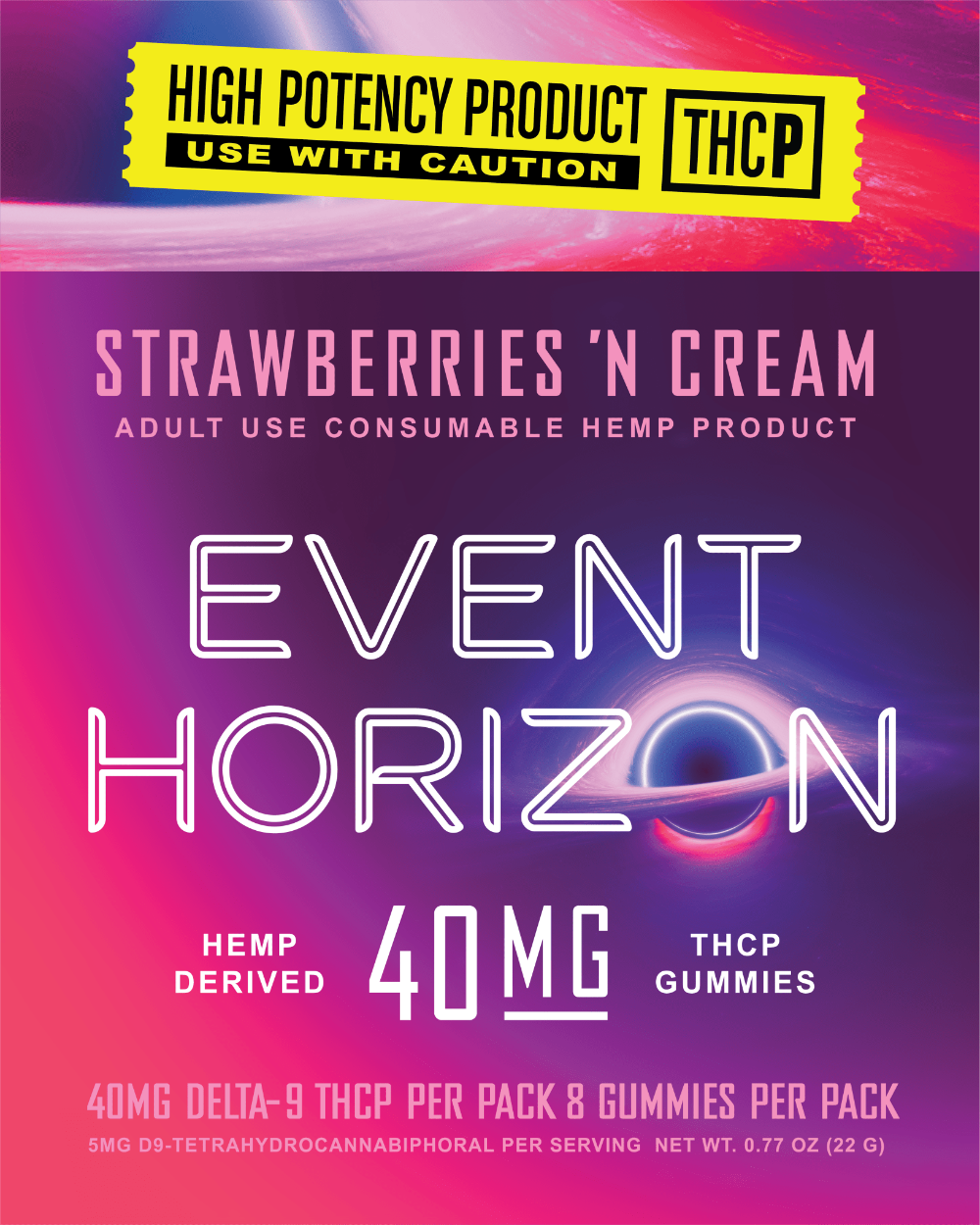 Event Horizon THCP gummies Stawberries n Cream~40mg Box of 10 - Tree Spirit Wellness