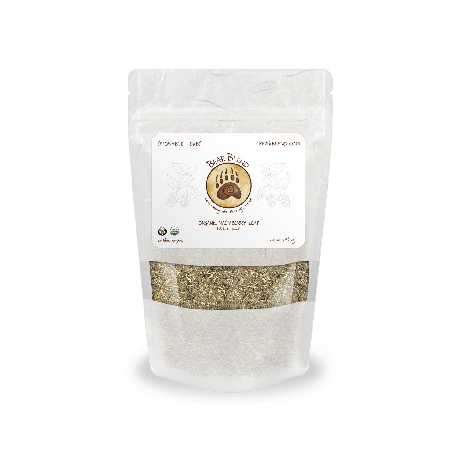 Organic Raspberry Leaf - Smokable Herbs - Mystic Journey Path