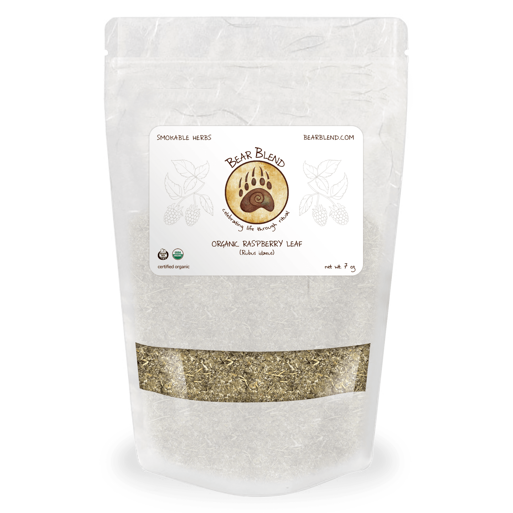 Organic Raspberry Leaf - Smokable Herbs - Mystic Journey Path