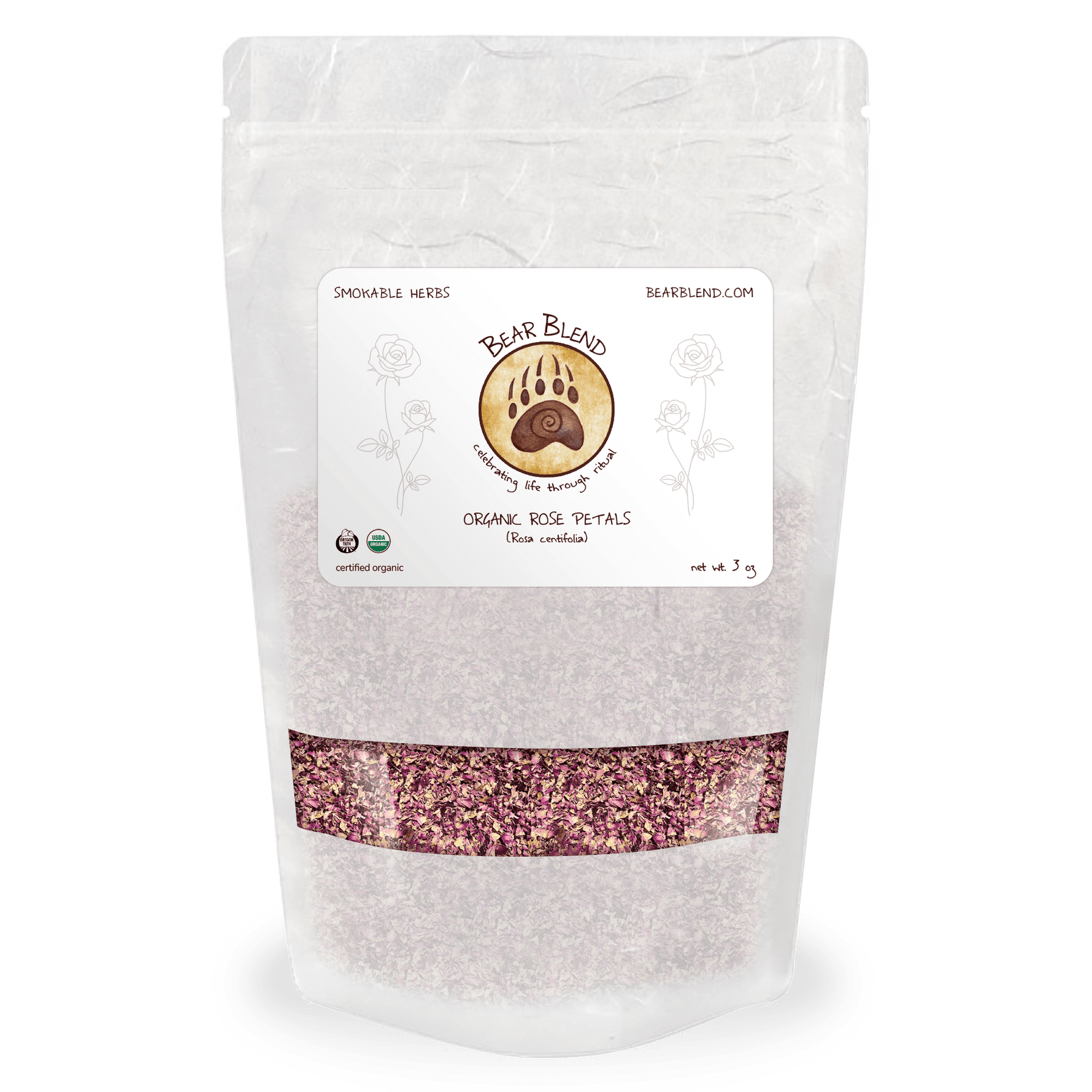 Organic Rose Petals - Smokable Herbs - Mystic Journey Path