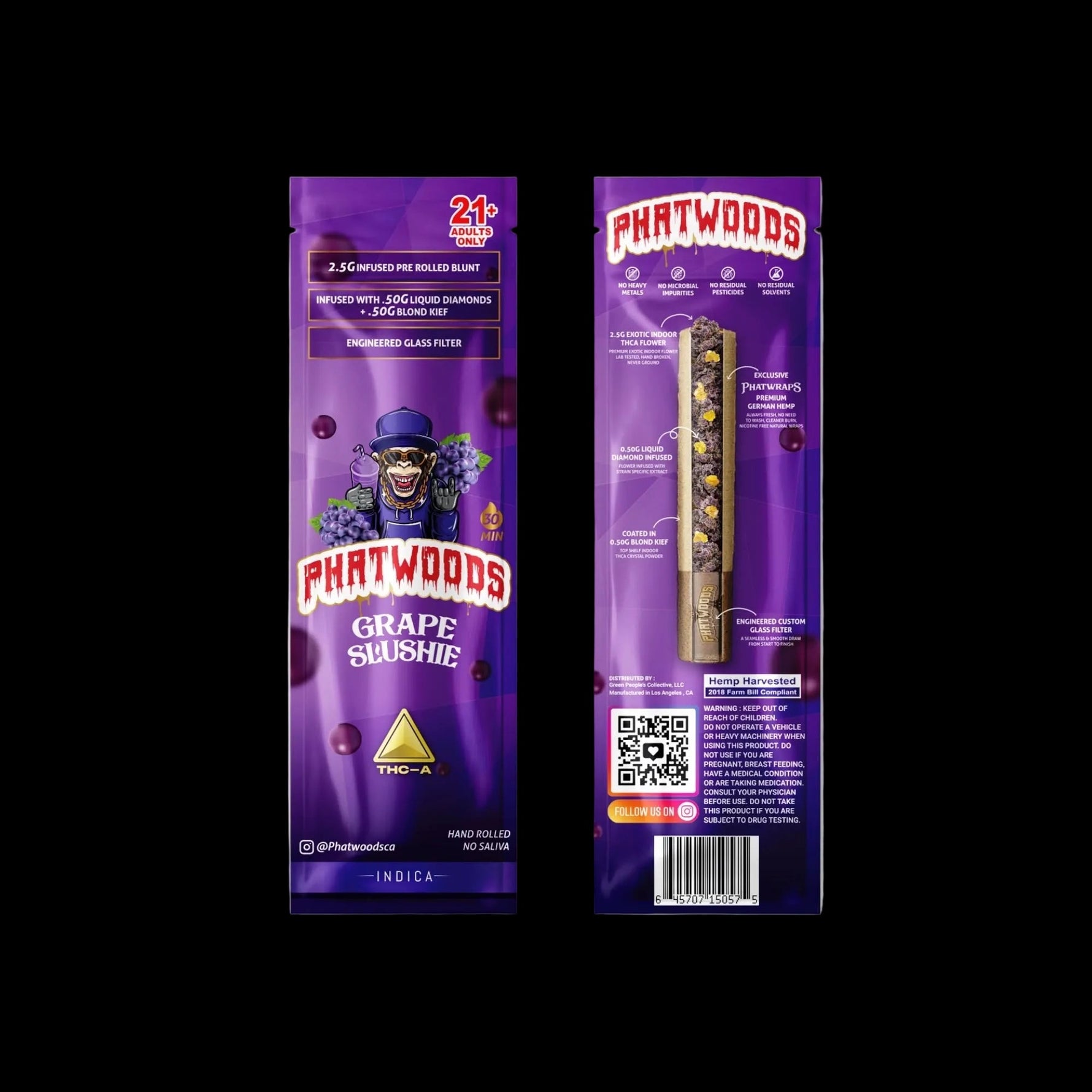 Phatwoods THCA Pre-Rolled Blunt 3.5g Indica - 20pk - Mystic Journey Path