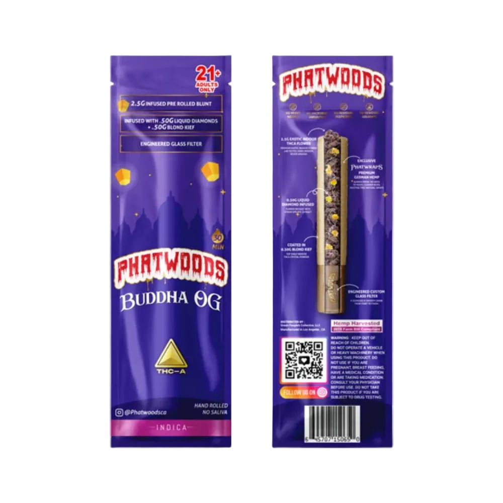 Phatwoods THCP Pre - Rolled Blunt 3.5g Indica - 20pk - Mystic Journey Path
