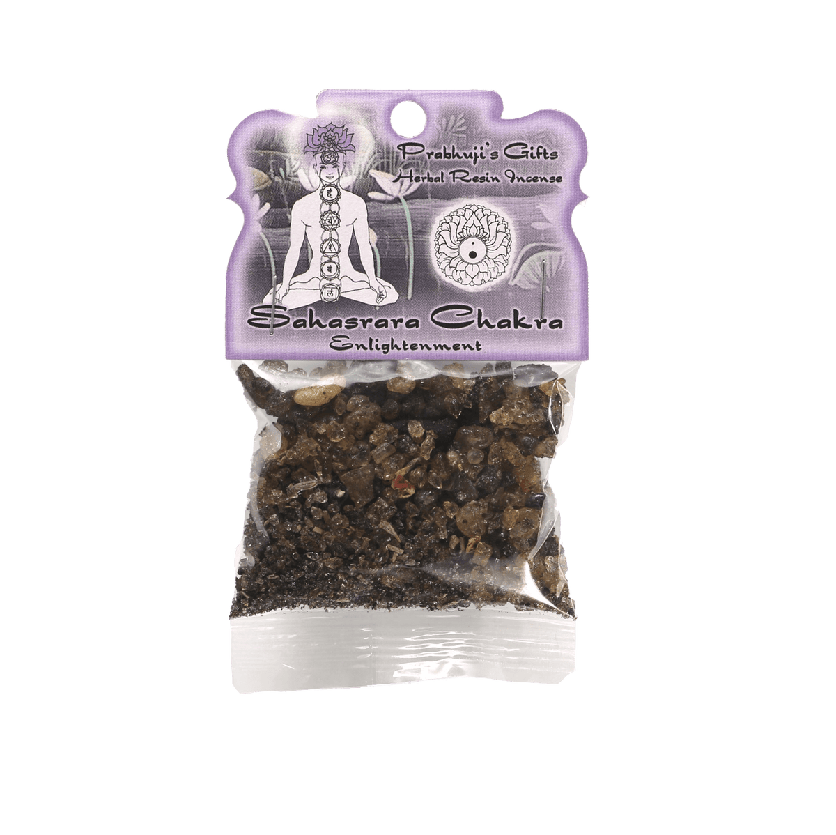 Prabhuji Resin Incense Crown Chakra Sahasrara - Enlightenment - 1.2oz bag - Mystic Journey Path