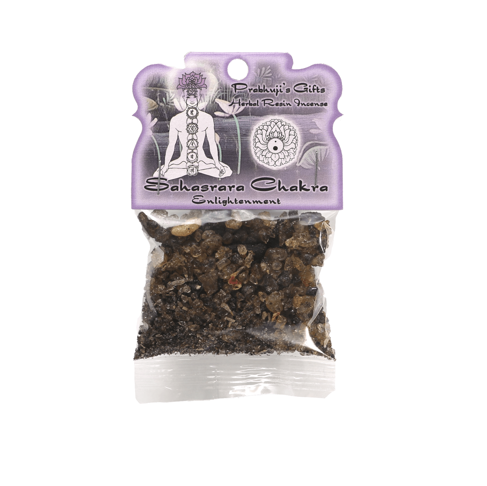 Prabhuji Resin Incense Crown Chakra Sahasrara - Enlightenment - 1.2oz bag - Mystic Journey Path