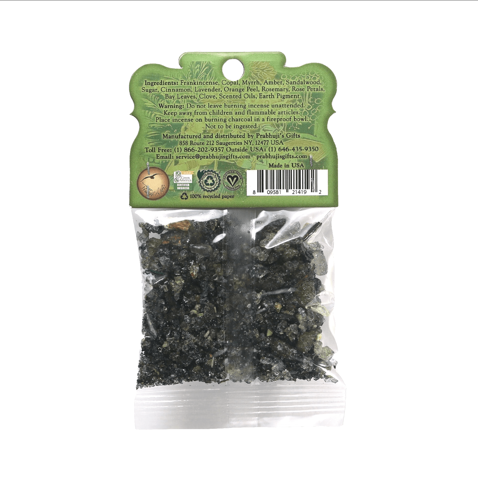 Prabhuji Resin Incense Lakshmi - Money and Prosperity 1.2oz Bag - Mystic Journey Path