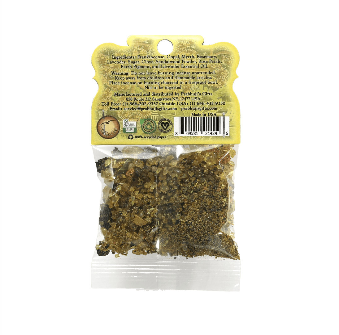 Prabhuji Resin Incense Solar Plexus Chakra Manipura - Self-confidence and Transformation - 1.2oz bag - Mystic Journey Path