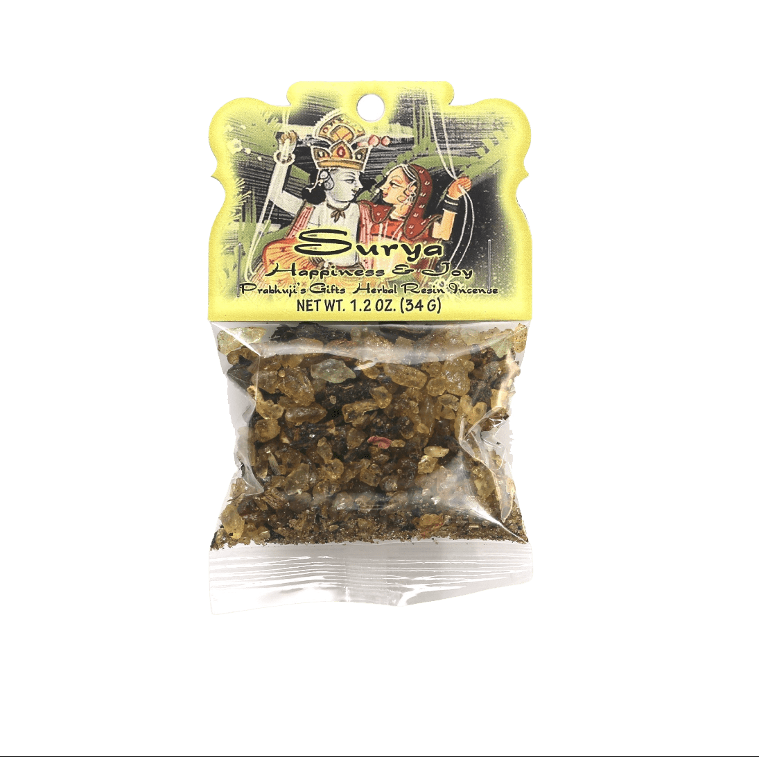 Prabhuji Resin Incense Surya - Happiness and Joy - 1.2oz bag - Mystic Journey Path