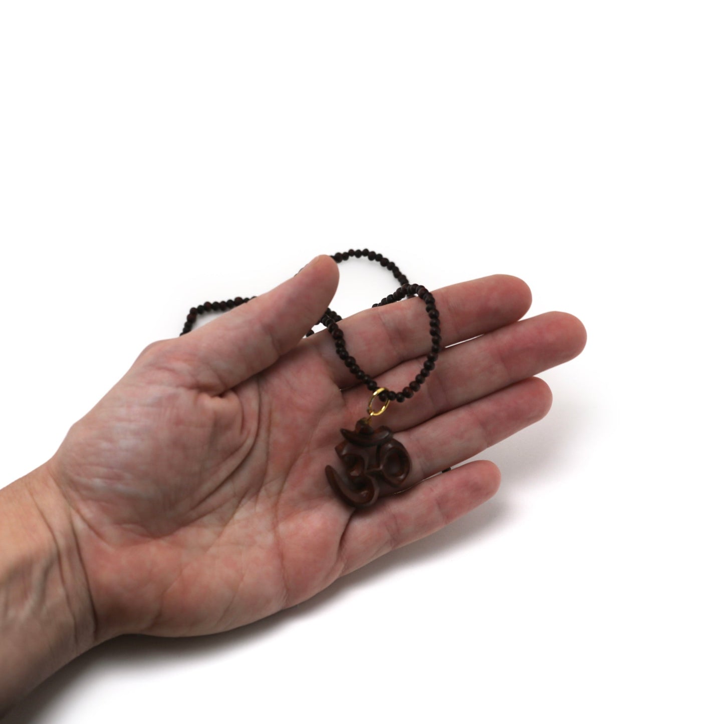 Prabhuji Meaningful Jewelry b Rosewood OM Necklace