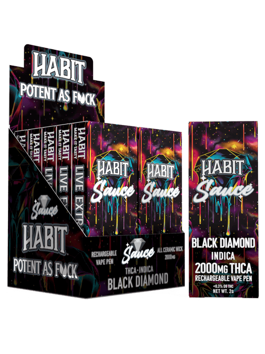 THCA Disposable Rechargeable Vape - Black Diamond 2g (Indica) 10pk - Tree Spirit Wellness