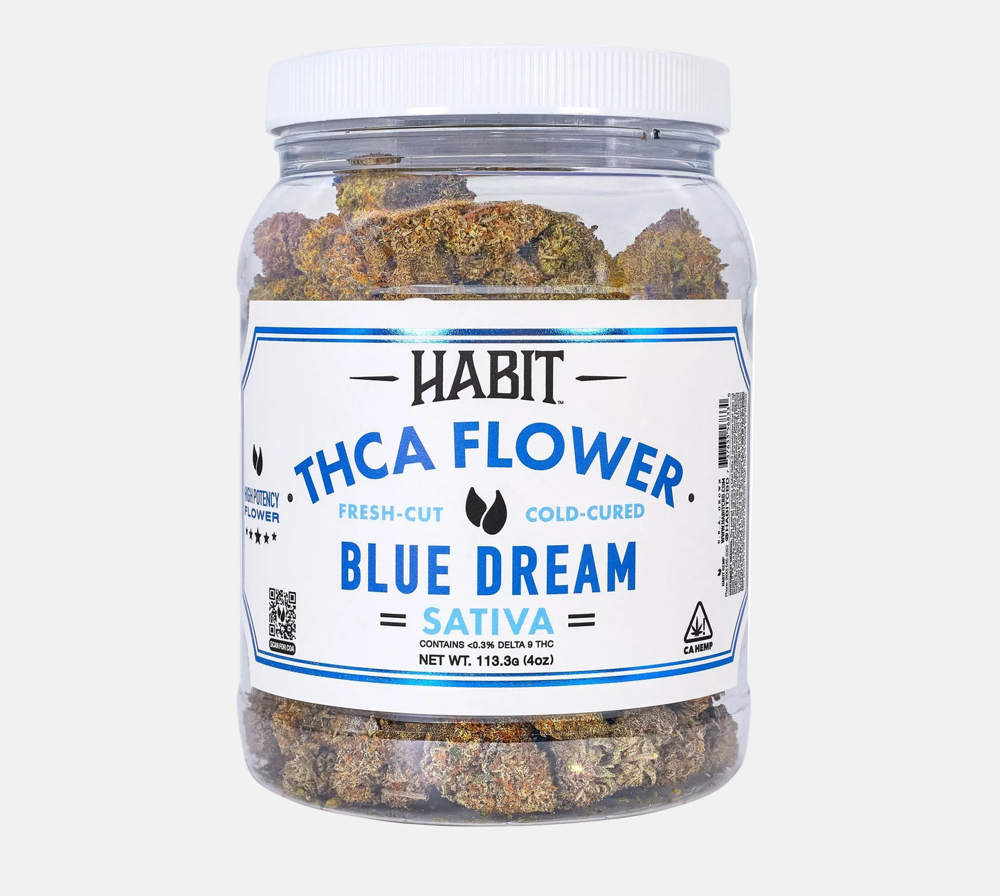 THCA Flower Jar Blue Dream 4oz (Sativa) - Tree Spirit Wellness
