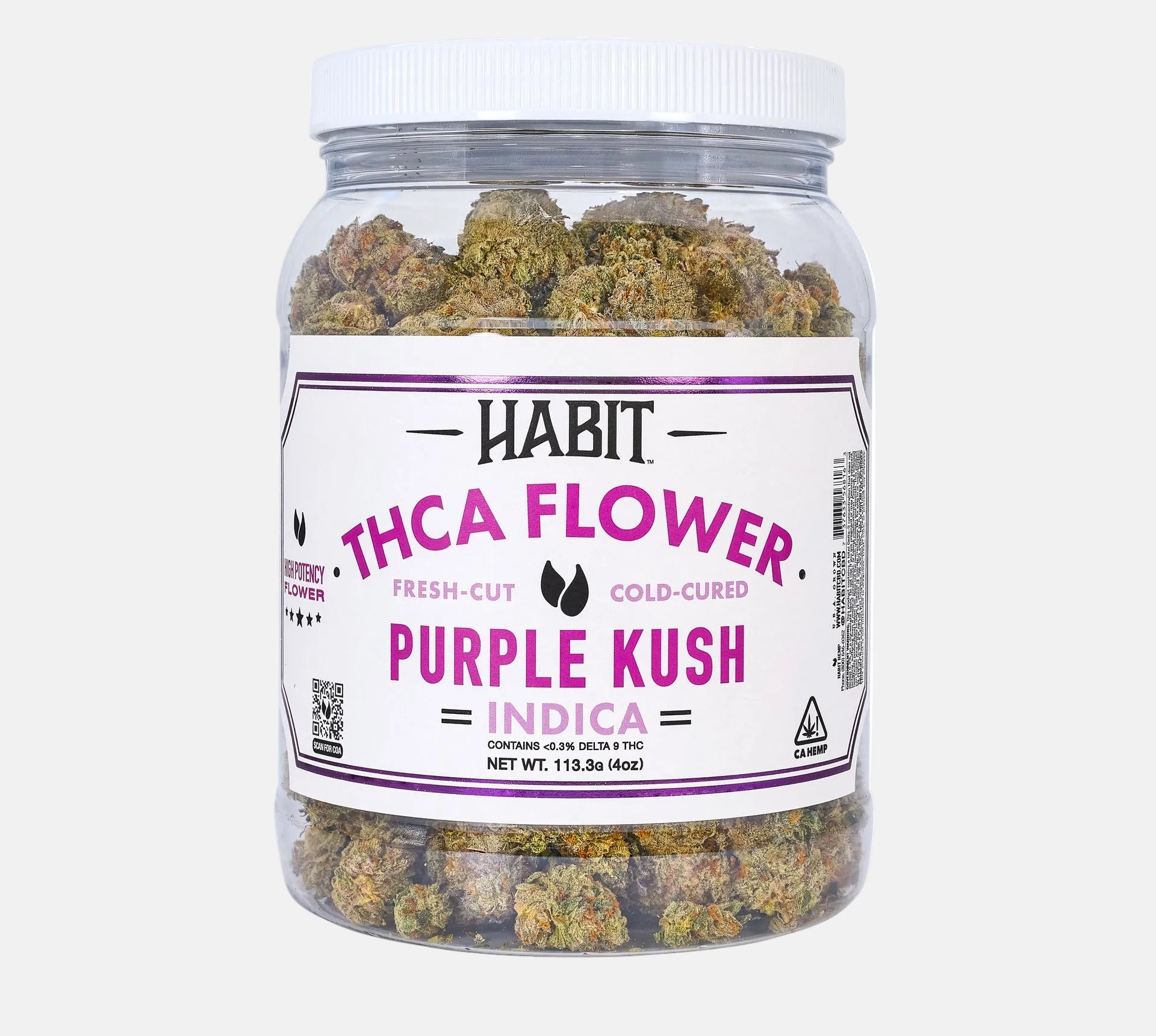 THCA Flower Jar Purple Kush 4oz (Indica) - Tree Spirit Wellness