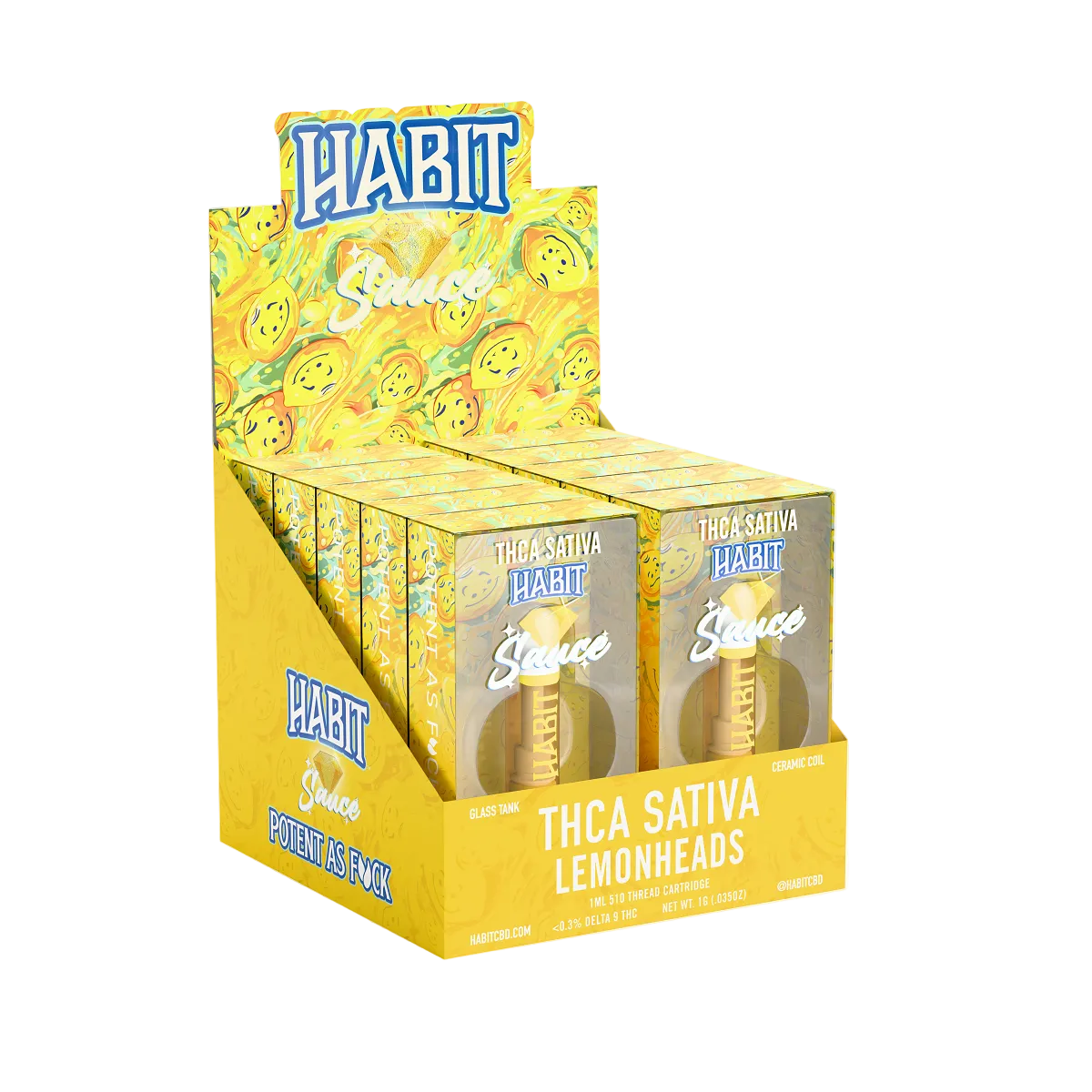 THCA Live Resin 510 Cartridge - Lemon Heads 1g (Sativa) - 10 Pack - Mystic Journey Path
