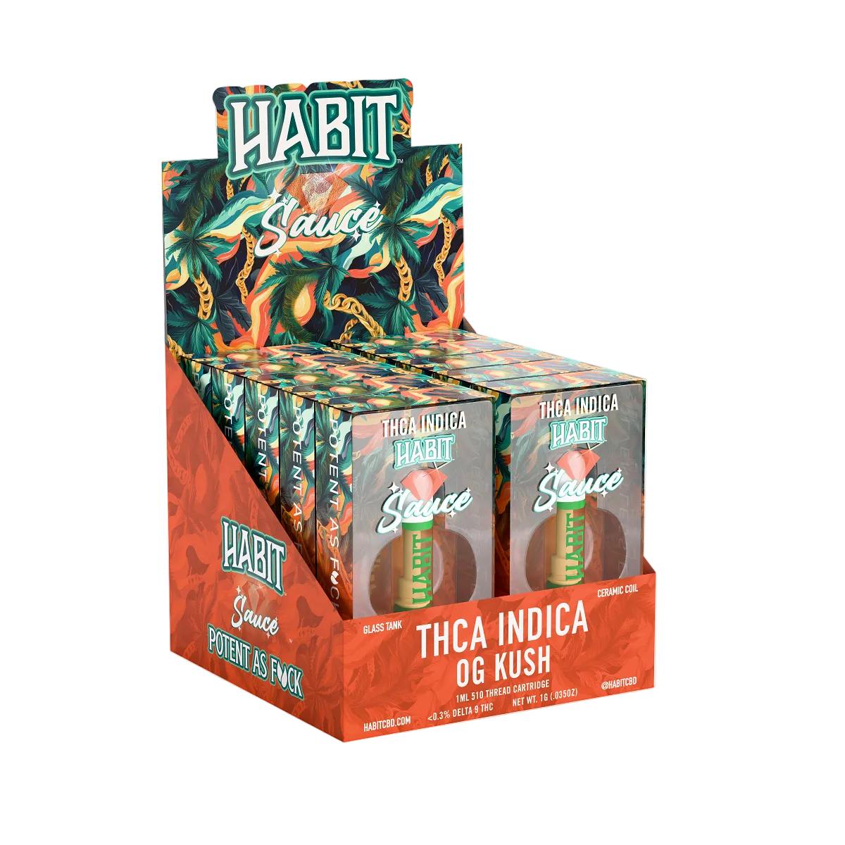 THCA Live Resin 510 Cartridge – OG Kush 1g (Indica) - 10 Pack - Mystic Journey Path