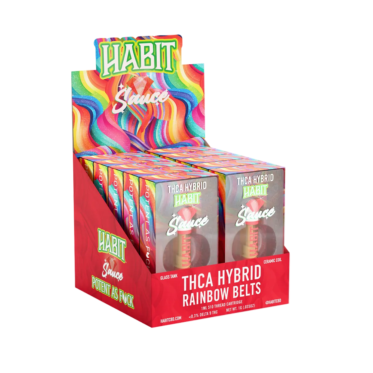 THCA Live Resin 510 Cartridge - Rainbow Belts 1g (Hybrid) - 10 Pack - Mystic Journey Path