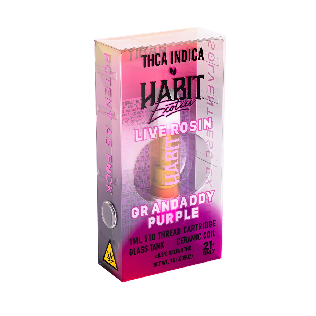 THCA Live Rosin 510 Cartridge - Granddaddy Purple 1g (Indica) - 10 Pack - Mystic Journey Path