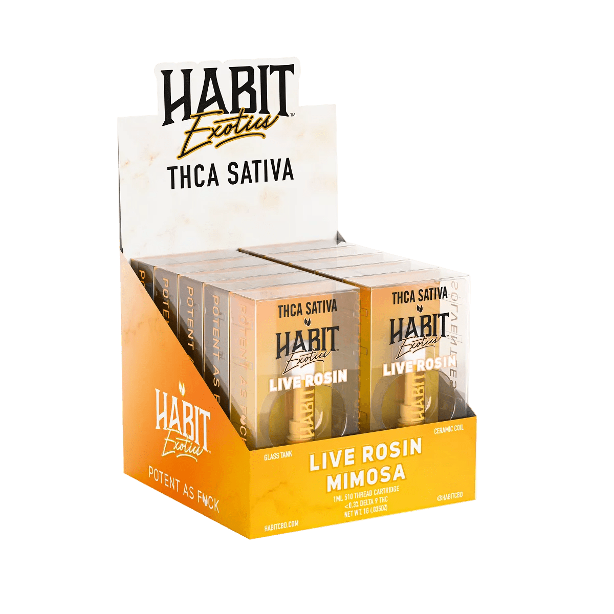 THCA Live Rosin 510 Cartridge - Mimosa 1g (Sativa) - 10 Pack - Mystic Journey Path