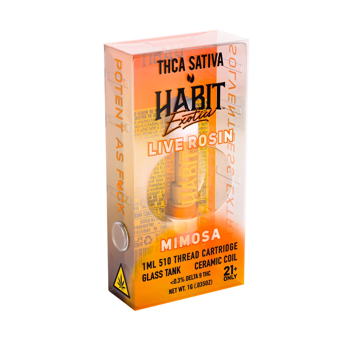 THCA Live Rosin 510 Cartridge - Mimosa 1g (Sativa) - 10 Pack - Mystic Journey Path