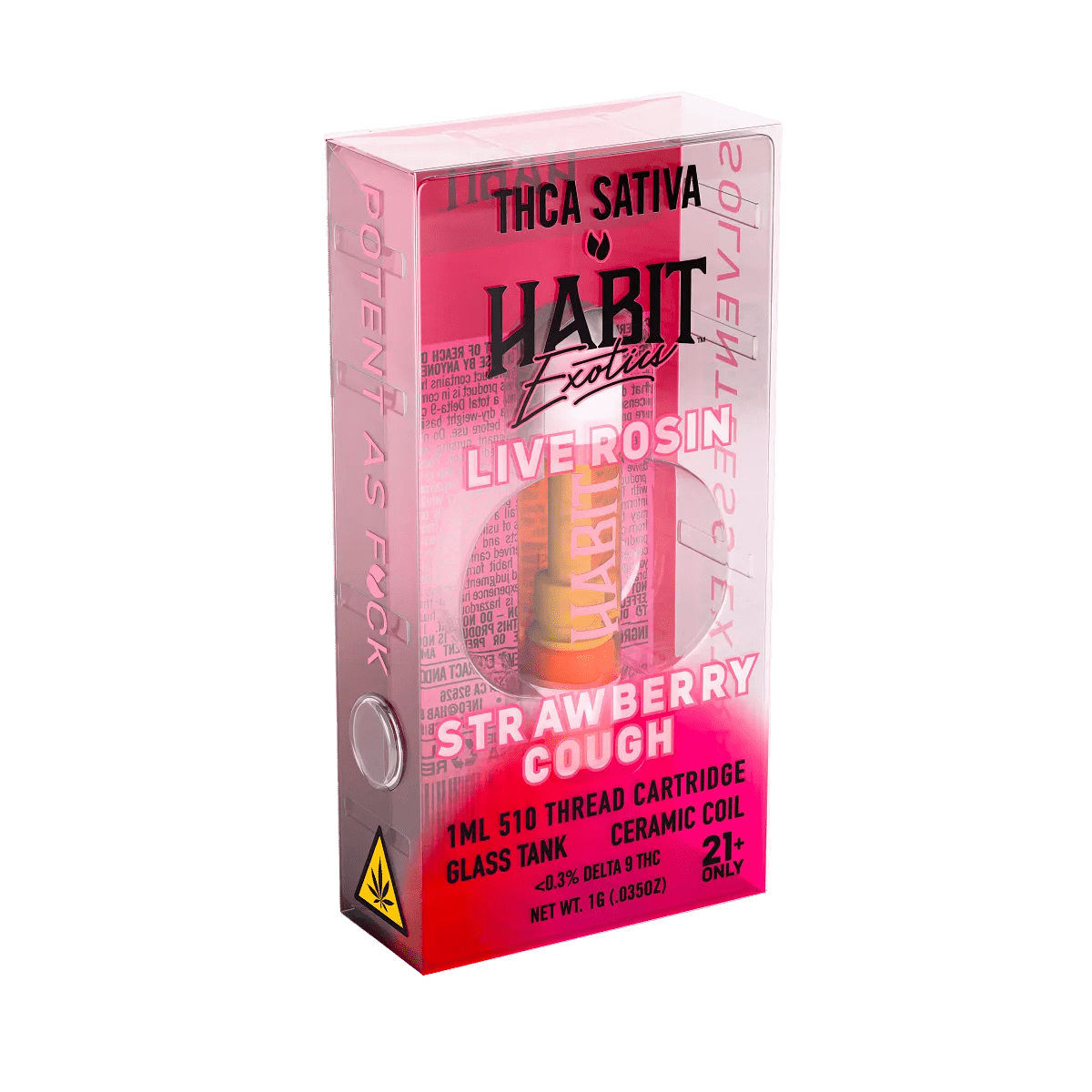 THCA Live Rosin 510 Cartridge - Strawberry Cough 1g (Sativa) - 10 Pack - Mystic Journey Path