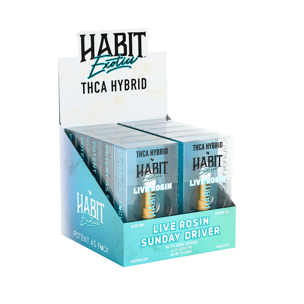 THCA Live Rosin 510 Cartridge - Sunday Driver 1g (Hybrid) - 10 Pack - Mystic Journey Path