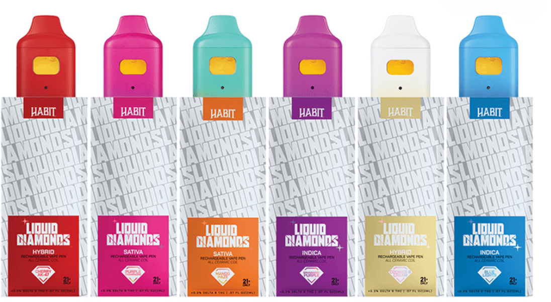 THCP Liquid Diamonds - Granddaddy Purps 2g Rechargeable Vape (Indica) - 10 Pack - Tree Spirit Wellness